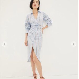 VERONICA BEARD AFTON WRAP AERO BLUE BRICK MULTI DRESS sz 2